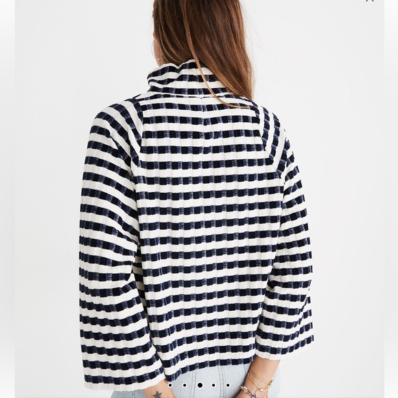 NWOT Madewell Velvet Striped Mock-Neck Top XXL - Picture 5 of 10